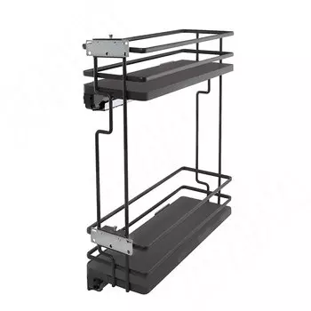 GALAXY Двухуровневая корзина 200 мм, эллипт. прут, противоск., с компл. креплений, с боковым крепл., направл. плавн. закр. Nova Pro, графит (ELQGM202SXPRPOMASVGF)