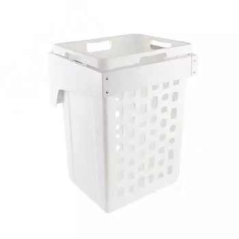 HAMPER LF45 Корзина для белья откидная, 1 емкость (48л), цвет белый (LHF451-48WT)