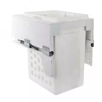 HAMPER LM45 Корзина для белья выдвижная, 1 емкость (48л), напр.полн.выдв., плавн.закр., креп.фасада, цвет белый (LHM451-48WT)