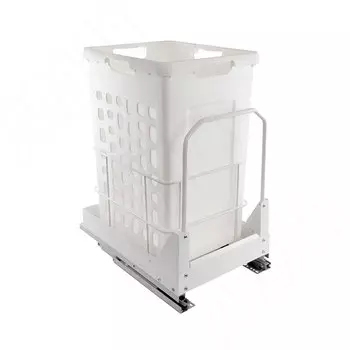 HAMPER LW40 Корзина для белья выдвижная, 1 емкость (48л), напр.полн.выдв., плавн.закр., цвет белый (LHW401-48WT)
