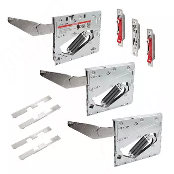 Kinvaro T-SLIM Tipmatic, комплект поворотно-подъемных механизмов без заглушек для деревянных фасадов, коэффициент мощности 1500-3375 (TS151149024)