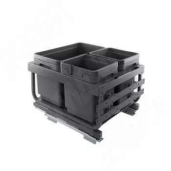 KOMBI 2.0 MINI M45W Система сортировки и хранения, 3 емкости (16л+7л+7л), креп. фасада, полн.выдв., плавн.закр. направл. Nova Pro (MKOMBI2GME453SCGM)