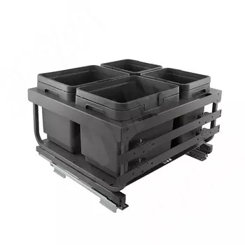 KOMBI 2.0 MINI M60W Система сортировки и хранения, 4 емкости (12л+12л+7л+7л), креп. фасада, полн.выдв., плавн.закр. направл. Nova Pro (MKOMBI2GME604SCGM)