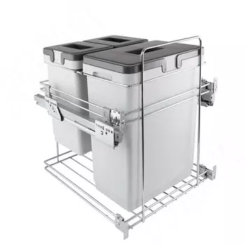 KOMBI 50 Система сортировки и хранения, 3 емкости (30л+10л+9л), крепл. фасада, полн. выдвиж., плавн. закр., направл. Nova Pro (PKBGME503MG)