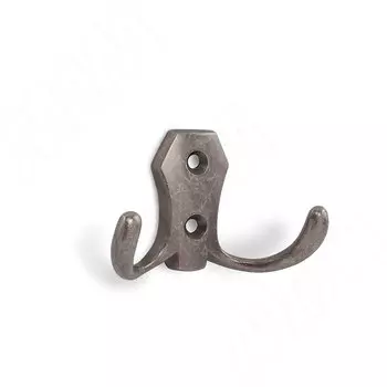 Крючок двухрожковый серебро состаренное (HK.04.AP)
