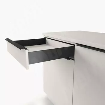 LS BOX комплект ящика 450 мм, цвет черный (боковины h88 мм с направляющими плавного закрывания) (LS88450BL)