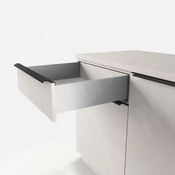 LS BOX комплект ящика 450 мм, цвет серый металлик (боковины h120 мм с направляющими плавного закрывания) (LS120450)