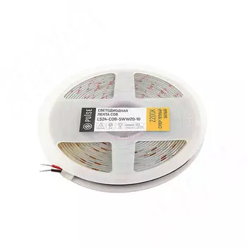 LUX, COB лента светодиодная, 420 диодов, 24V, 5 м, CRI 90, супертеплый белый 2200К, IP20, 10W/1м (LS24-COB-SWW20-10)