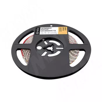 LUX, SLIM лента светодиодная 2835/120, 12V, 5 м, основание 5 мм, CRI 90, теплый белый 3000К, IP20, 7W/1м (LS12-2835WW20-7-SL)