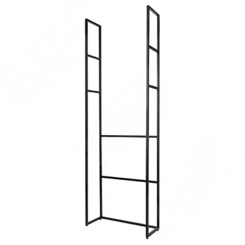 Металлокаркас-стеллаж напольный под стиральную машину 2100х700х250мм черный (RAL9005, муар) (MF.23.2100x700x250.BLC)