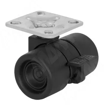 Опора двухколесная с площадкой, D38 мм, со стопором (CST20)