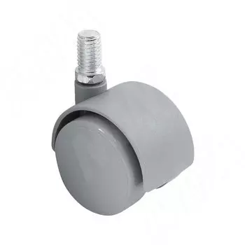 Опора двухколесная с винтом M8, D40 мм, без стопора, серая (OK-40/2/K/GR)