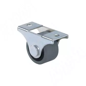 Опора колесная, прямоходная, высота 28 мм, резиновое колесо (KP-28 RB)