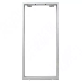 Пилар опора для стола П-образная, 60х30, 445xH1040 (+10 мм), хром матовый (RAL 9006, муар) (П60X30/445X1040 CRM)