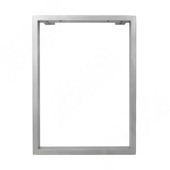 Пилар опора для стола П-образная, 60х30, 595xH820 (+10 мм), хром матовый (RAL 9006, муар) (П60X30/595X820 CRM)