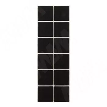 Подпятник самоклеящийся квадратный 40x40 мм, 12 штук, черный (HS4040-BL)