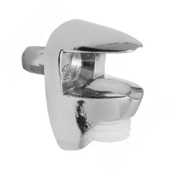 Полкодержатель для стеклянных полок толщиной 5-6 мм, со штоком, хром (FA08 CR)