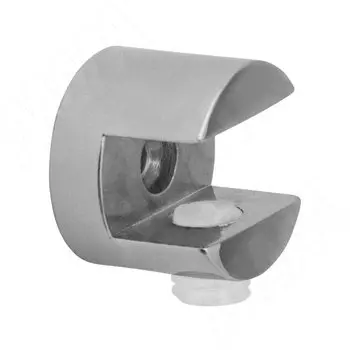 Полкодержатель для стеклянных полок толщиной 8-10 мм, хром (F004)