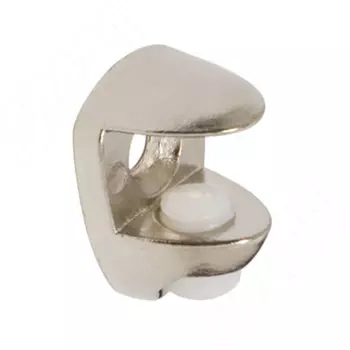 Полкодержатель для стеклянных полок толщиной 8-10 мм, под саморез, никель (FA11 NI)