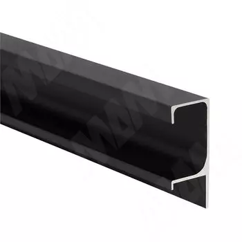 Профиль-ручка крепление саморезами для фасада 18мм, черный матовый (анод), L-3000мм (PH.RU27.3000.7W PR)