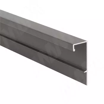 Профиль-ручка крепление саморезами для фасада от 16мм, графит (краска), L-3000мм (PH.RU28.3000.9712 PR)