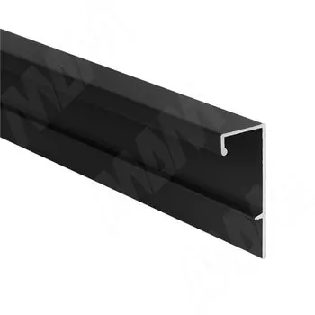 Профиль-ручка крепление саморезами для фасада от 16мм, черный матовый (анод), L-3000мм (PH.RU28.3000.7W PR)