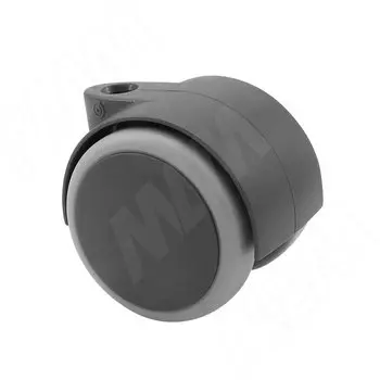 RINO Опора колесная, прорезиненное колесо, D50 мм, без стопора, серая (CST16)