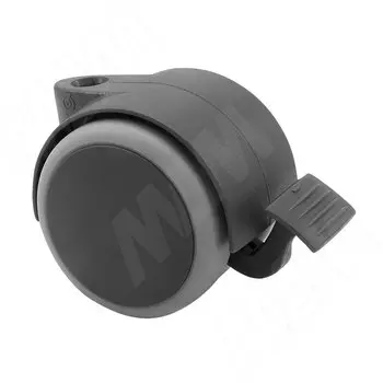 RINO Опора колесная, прорезиненное колесо, D50 мм, со стопором, серая (CST16 BR)