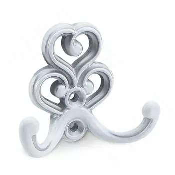 ROME Крючок двухрожковый белый/серебро винтаж (WAP.802.000.00V4)