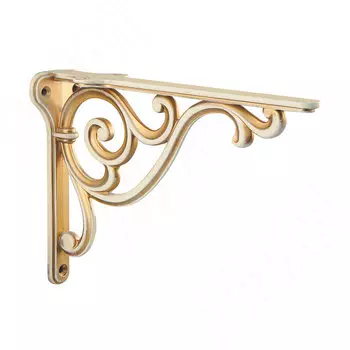 ROME Менсолодержатель для деревянных полок L-200 мм, cлоновая кость/золото винтаж (WRM.800.200.00V5)