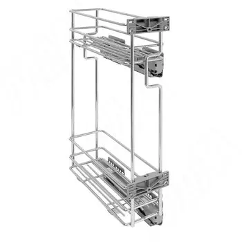 ROUND Двухуровневая корзина в верхн. ярус 150 мм (бутылочница), боковым креплением прав., направляющие Nova Pro (EPQGMSL152DXC)