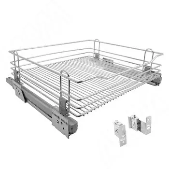 ROUND Корзина 400 мм, H 170 мм, с боковым креплением, креп. фасадов, направляющие Nova Pro (CCTGMSL240PFCSI)