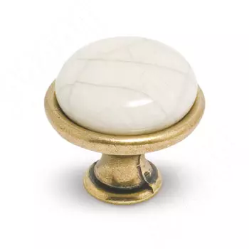 Ручка-кнопка D28мм бронза состаренная/керамика состаренная (GP194AB/MLK)