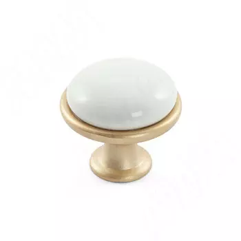 Ручка-кнопка D28мм золото матовое/керамика (KH.30.GA)