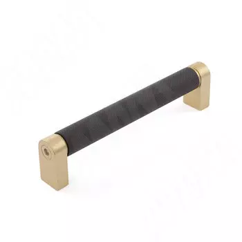 Ручка-рейлинг 160мм черный матовый/золото матовое сатин (416.160.76/S.52)