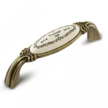 Ручка-скоба 96мм бронза Орваль/керамика Vintage (WMN.68.01.Q3.096.A8)