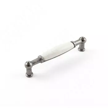 Ручка-скоба 96мм серебро состаренное/керамика (BH.65.096.AP)