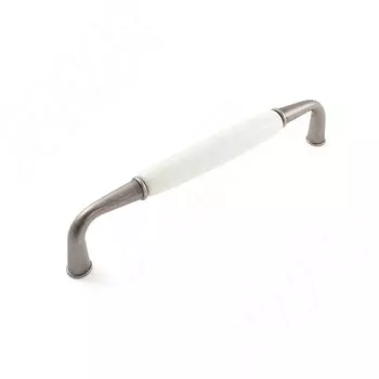 SCANDI Ручка-скоба 128мм серебро состаренное/керамика (BH.63.128.AP)