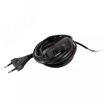 Шнур сетевой, вилка S52, 1 м, с выключателем, черный (CWP-S-1-SW-BL)