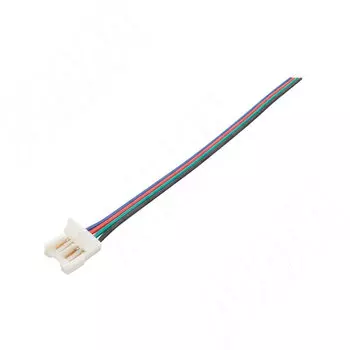 SLIM Коннектор для ленты 10 мм RGB, к блоку питания, провод 150 мм, IP20 (LSA-10R4-SL-SP-15-20)