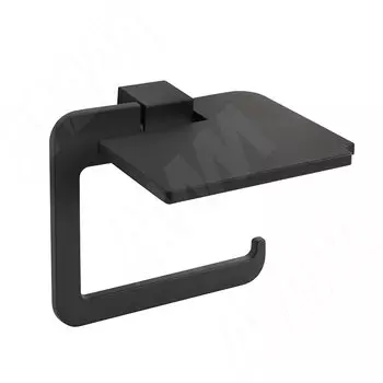 TOP Держатель туалетной бумаги с крышкой черный матовый (TOP.04.BLM)