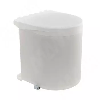 TWIST Ведро для мусора подвесное 12л с крышкой, с крепежом, цвет белый (STP001-12WT)