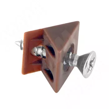 Уголок мебельный с саморезом коричневый (FS1054AC)