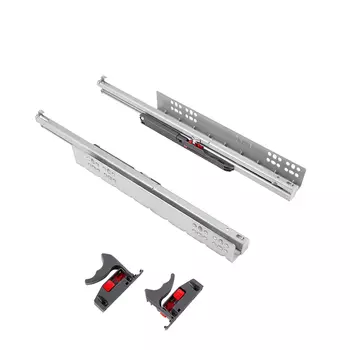 VEKTOR GFS B направляющие 400 мм, ниж. крепления с фиксаторами, полн. выдвижения, плав. закрывания (GFSB400ZN)