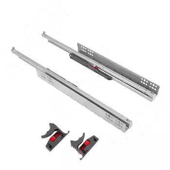 VEKTOR GFS B направляющие 500 мм, ниж. крепления с фиксаторами, полн. выдвижения, плав. закрывания (GFSB500ZN)