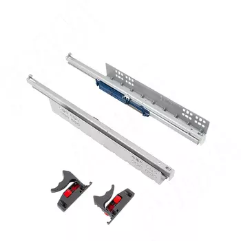 VEKTOR GFT B направляющие 400 мм, ниж. крепления с фиксаторами, полн. выдвижения, с толкателем (GFTB400ZN)