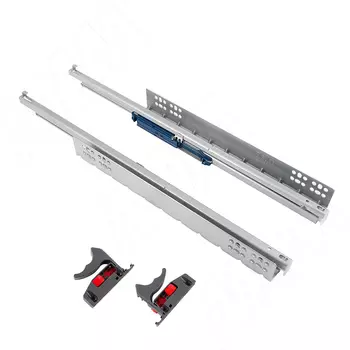 VEKTOR GFT B направляющие 500 мм, ниж. крепления с фиксаторами, полн. выдвижения, с толкателем (GFTB500ZN)