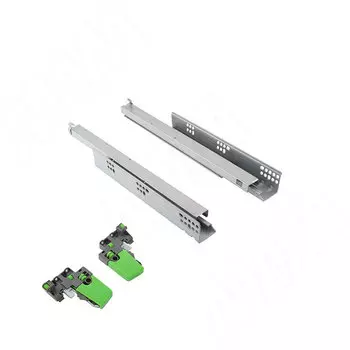 VEKTOR.PRO LS направляющие 400 мм, ниж. крепления, полн. выдвижения, плав. закрывания, 3D фиксаторы (V.PRO.LS400)