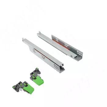 VEKTOR.PRO LT направляющие 400 мм, ниж. крепления, полн. выдвижения, с толкателем, 3D фиксаторы (V.PRO.LT400)