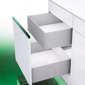 VIONARO [TI] Внутренний высокий ящик h=185 мм, плавное закрывание, серый металлик, 500 мм (VNRS.STL.TI.040.500(сер.мет))